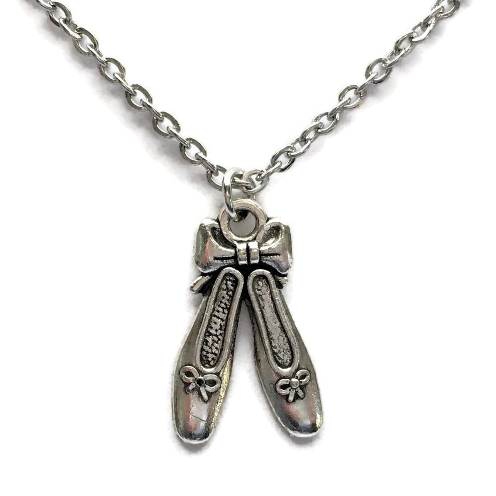Ballet Dance Shoes Necklace Tibetan Silver Stainless Steel Dancer Pointe 4for$20